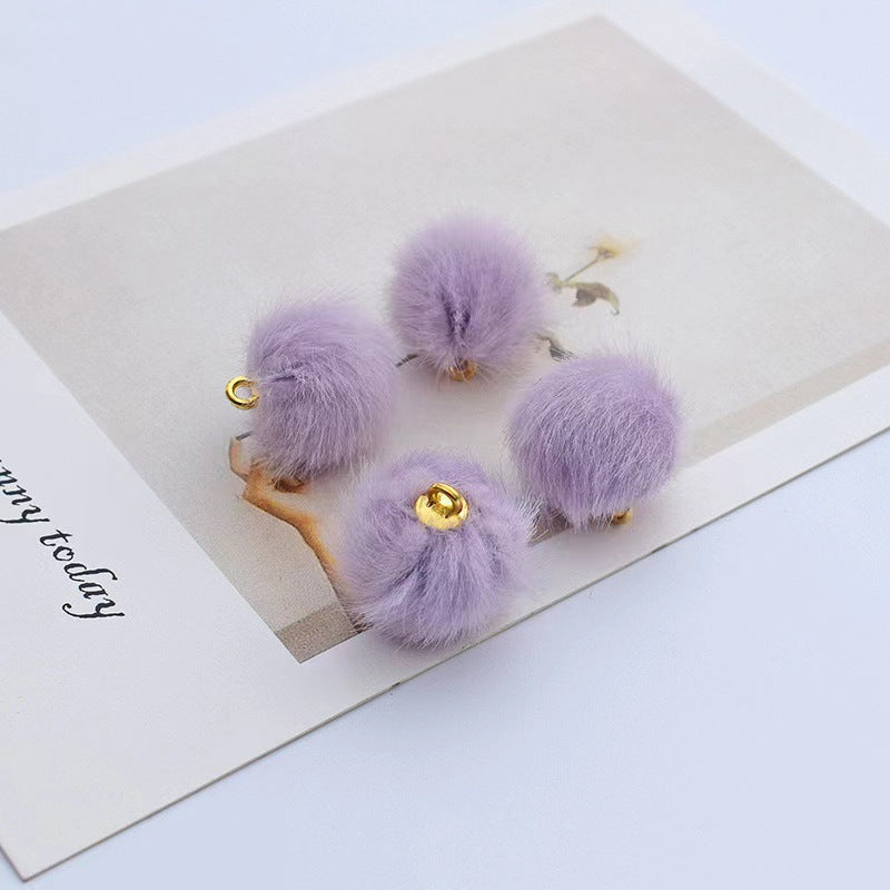 Wholesale 15MM long hair ball diy beads earrings necklace accessories
